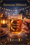 Ramadan Mubarak Gold Vinyl Printed Glass Cup |   Iftar Tea Gift
