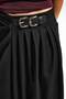 Women's Black Color Palazzo Fit Belt Detailed Viscose Fabric Design Trousers - 2