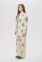 Women's Bead Embroidered Cotton-Linen Natur Oversize Shirt - 4