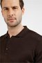 Brown Polo Collar Pocketless Comfort Fit Classic Knitwear Sweater 1012255155 - 4