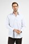 White-Blue Striped Pattern Hard Collar Long Sleeve Pocket Comfort Fit Cotton Shirt 1004255278 - 3