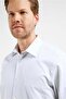 White-Grey Striped Pattern Hard Collar Long Sleeve Pocket Comfort Fit Cotton Shirt 1004255275 - 4