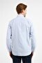 White-Blue Checkered Pattern Hard Collar Long Sleeve Pocket Comfort Fit Cotton Shirt 1004255209 - 5