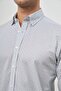 Men's White Long Sleeve Perfectto Bottom-Bordered Collar Cotton Slim Fit Shirt 1004240259 - 6