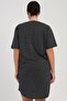 Women's Plus Size Short Sleeve Pocketed Polka Dot Anthracite Nightgown Tunic C8T0N0115 - 4