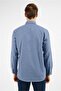 Blue Buttoned Collar Long Sleeve Pocketed Comfort Fit Cotton Shirt 1004255234 - 5