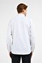 White Self-Patterned Hard Collar Long Sleeve Pocketed Comfort Fit Cotton Shirt 1004255227 - 5