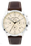 Forrester Chronograph White Dial Brown Leather Strap Watch for Men - FS5696