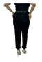 Plus Size High Waist Belted Stone Detailed Denim Mom Women's Trousers - 3