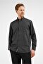 Black Buttoned Collar Long Sleeve Pocketed Comfort Fit Cotton Shirt 1004255234