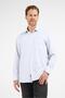White-Black Striped Pattern Hard Collar Long Sleeve Pocket Comfort Fit Cotton Shirt 1004255278