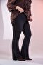 Plus Size Women's Mustard Stitched Spain Denim Black Trousers - 5