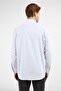 White-Black Striped Pattern Hard Collar Long Sleeve Pocket Comfort Fit Cotton Shirt 1004255278 - 5