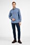Blue Buttoned Collar Long Sleeve Pocketed Comfort Fit Cotton Shirt 1004255234 - 2