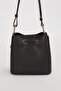 Black Drawstring Closure Detailed Shoulder Bag - 4