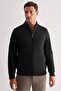 Men's Black Cashmere College Collar Plain No-Slit Comfort Fit Classic Coat 1007245259 - 3