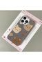 iPhone 14 Pro Max Compatible, Stylish Phone Case with Cute Teddy Bear Pattern and Leather Texture.