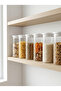 6-Piece White Vacuum Lid Glass Jars Transparent Body for Food Storage and Refrigerator Organization 1095 ml - 3