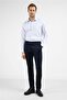 Navy Blue Side Pocket Casual Slim Fit Cotton Chino Trousers 1003255172