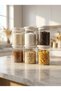 6-Piece White Vacuum Lid Glass Jars Transparent Body for Food Storage and Refrigerator Organization 610 ml - 4