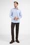 Blue-White Striped Pattern Hard Collar Long Sleeve Pocket Comfort Fit Cotton Shirt 1004255277 - 2