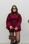 Premium Gold Buttoned Belted Cashmere Cape Poncho - 3
