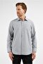 Black-White Striped Pattern Hard Collar Long Sleeve Pocket Comfort Fit Cotton Shirt 1004255280