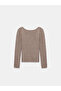 10836 Wool Blend Glitter Boat Neck Sweater-Light Mink - 6