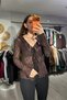 Lace Shawl Collar Tie-Front Blouse - 3