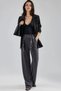 Modal Textured Belt Detailed High Waist Straight Leg Knitted Trousers Berşan Collection - 4