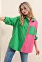 Bdart Color Block Satin Shirt with Pocket Detail - 4