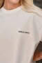 Women's 100% Cotton Crew Neck Oversize White Printed T-Shirt - 6