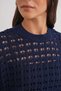 Mixray Textured Knit Relaxed Fit Short Sweater, Round Neck - 5