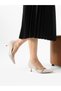 Vi̇ttori̇a Cream Pin Detailed Heeled Women's Shoes - 4