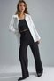 Modal Textured Elastic Waist Straight Leg Trousers Berşan Collection - 5
