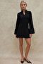 Stylish V Neck Long Sleeve Mini Dress - 5