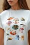 Regular Fit Crew Neck 100% Cotton T-Shirt with Print Detail - 3