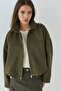 Soft Textured Suede Bomber Jacket - 7
