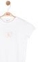 Girl's Butterfly Pearl Tshirt 4-8 Years Old Ecru-Pink - 3