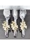 Silver Serving Tongs Set of 3 Cream Butterfly Pasta/Cake/Dinner/Presentation Tongs