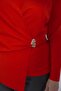 Plus Size Women's Double Breasted Blouse with Buckle Detail, Burgundy - 8