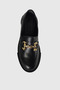 Bianca black matte buckle detail chunky loafer shoes - 5