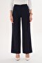 Women's Elastic Waist Wide Leg Fabric Trousers 260115 - 265254 - 4