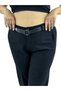 Plus Size Cashmere Mom Belted High Waist Skinny Leg Women's Trousers