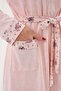 Women's Powder Floral Full Buttoned Long Sleeve Plus Size Dressing Gown Pajama Set - 8