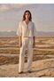 Vual Embroidered Front Tie Blouse - 4