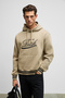 Phantoseas Men's Hooded Mink Sweatshirt with Embroidered Front and Knitted Skirt and Sleeve Detail - 3