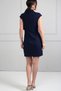 Women's Double-Breasted Collar Dress with Buckle Detail, Pleated Lycra Crepe Skirt, Slim Fit - 5