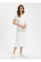 Women's White Pearl Stone Embellished Low Heeled Stylish Wedding Dress Shoes and Bag Set - 4