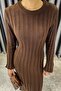 Noa Noa Ribbed Long Knit Dress - Brown Brown - 4
